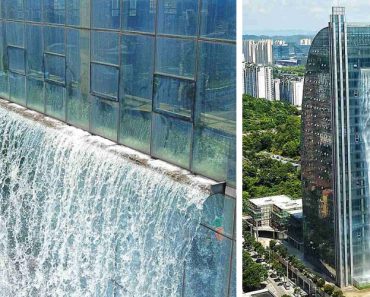 Arranha-Céus Com Cascata De 108 Metros é Atração Na China