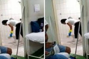 Funcionária De Hospital Filmada a Lavar WC Com a Agua Da Sanita