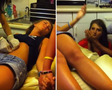 Acompanha A Amiga Para Dar-lhe Apoio Durante Colocação Do Piercing e Acaba Por Desmaiar
