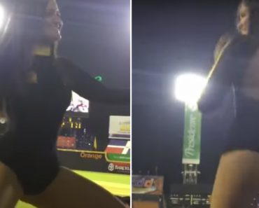 Cheerleader Capta a Atenção De Todos Os Adeptos Em Jogo De Basebol