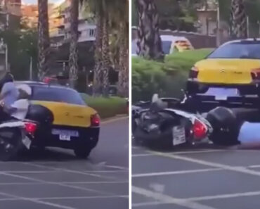 Taxista Bate Propositadamente Em Moto Com Dois Ocupantes Numa Rua De Barcelona Taxista Bate Propositadamente Em Moto Com Dois Ocupantes Numa Rua De Barcelona