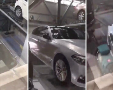 Elevador De Parque De Estacionamento Avaria e Destrói Carro
