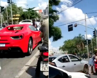 Mulher Pedinte Risca e Fura Ferrari Com Faca Após Condutor Não Dar Dinheiro