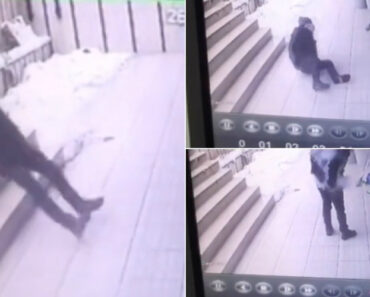 Homem Cai Nas Escadas Geladas e Fica Com o “Rabo” a Deitar Fumo Homem Cai Nas Escadas Geladas e Fica Com o “Rabo” a Deitar Fumo