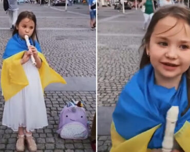 Menina Toca Flauta Em Dnipro e Angaria Quase 4 Mil Euros Para Exército Menina Toca Flauta Em Dnipro e Angaria Quase 4 Mil Euros Para Exército