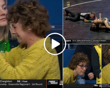 Mãe Parte Óculos Ao Ver Filho Perder Durante Uma Luta De Wrestling Universitário