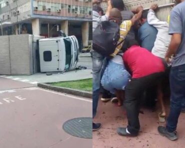 População Levanta Camião Para Salvar Jovem Preso Após Acidente População Levanta Camião Para Salvar Jovem Preso Após Acidente