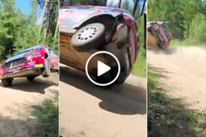 Piloto Faz Manobra Surreal No Rali Da Estónia… Andou Literalmente Em Duas Rodas