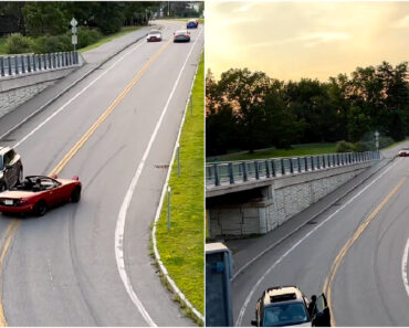 Condutor De Mazda MX-5 Entra a Todo o Gás Numa Curva, Embate Num Carro e Foge Condutor De Mazda MX-5 Entra a Todo o Gás Numa Curva, Embate Num Carro e Foge