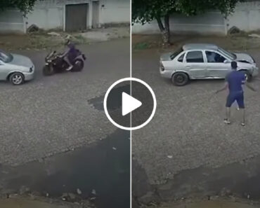 Um Acidente Entre Uma Moto e Um Carro Que Mais Parecia Um Número Do Cirque Du Soleil