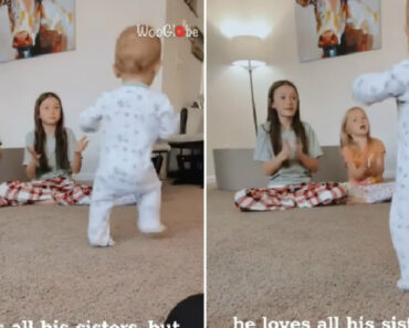 Bebé Dá Os Seus Primeiros Passos e Caminha Em Direção à Sua Irmã Favorita Bebé Dá Os Seus Primeiros Passos e Caminha Em Direção à Sua Irmã Favorita