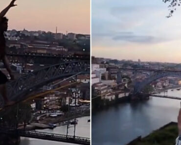 Homem Atravessou Rio Douro Numa Corda Sem Autorização Das Autoridades