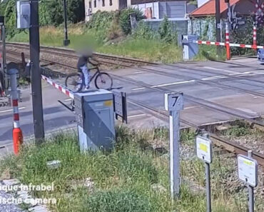 Ciclista Escapa Por Um Triz De Ser Colhido Por Comboio Ciclista Escapa Por Um Triz De Ser Colhido Por Comboio