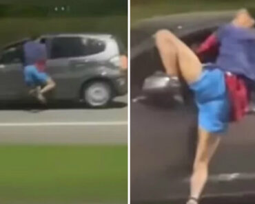 Homem Tenta Roubar Telemóvel a Condutor e Fica Preso Na Janela De Carro Em Andamento