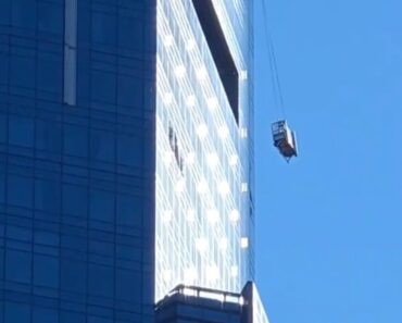 Trabalhadores Suspensos No 78.º Andar Durante Limpeza De Janelas Trabalhadores Suspensos No 78.º Andar Durante Limpeza De Janelas