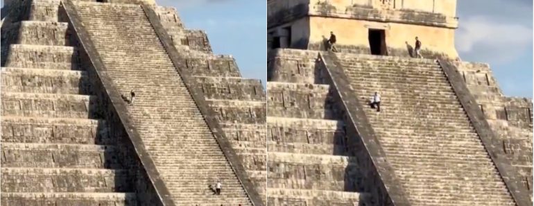 Turista Alemão Ignora Proibição e Escala Pirâmide De Kukulcán No México Turista Alemão Ignora Proibição e Escala Pirâmide De Kukulcán No México
