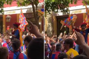 Criança Brilha Com Trompete Na Mão e Deixa Adeptos Do Barcelona Em Êxtase
