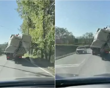 Camião Filmado Na Guarda a Circular Com a Carga a Tombar