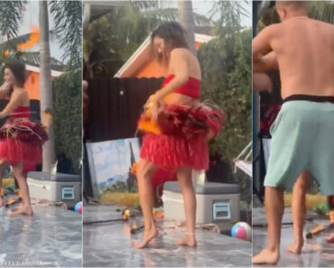 A Tentativa De Malabarismo Com Fogo Que Terminou Em Caos e Num Mergulho Forçado Na Piscina A Tentativa De Malabarismo Com Fogo Que Terminou Em Caos e Num Mergulho Forçado Na Piscina