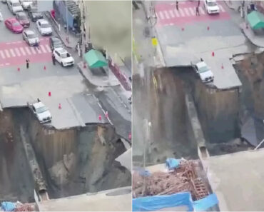 Chão Cedeu e Formou Cratera Com 50 Metros De Profundidade Em Avenida De Banguecoque Chão Cedeu e Formou Cratera Com 50 Metros De Profundidade Em Avenida De Banguecoque