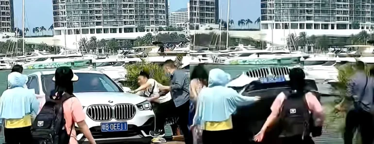Condutor Engata a Marcha-Atrás Por Engano e Acaba Com o Seu BMW No Mar Condutor Engata a Marcha-Atrás Por Engano e Acaba Com o Seu BMW No Mar