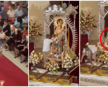 Interrompe Missa a Correr Para Colocar Criança No Altar Junto à Virgem Maria Interrompe Missa a Correr Para Colocar Criança No Altar Junto à Virgem Maria