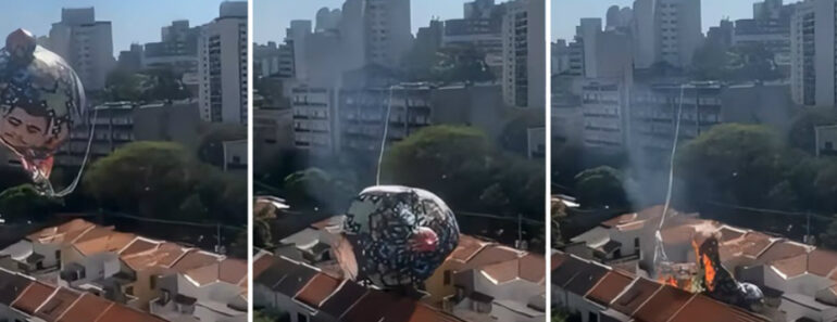 Balão Cai Sobre Telhados De Residências e Incendeia-se Em São Paulo Balão Cai Sobre Telhados De Residências e Incendeia-se Em São Paulo
