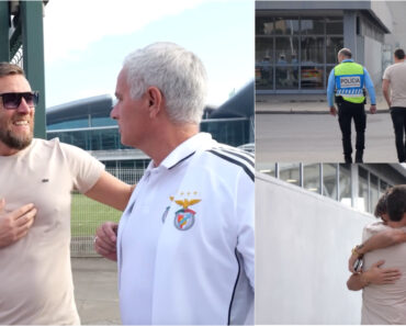 Mourinho Incentiva Pai a Abraçar o Filho Antes Da Viagem Do Benfica Para Chaves Mourinho Incentiva Pai a Abraçar o Filho Antes Da Viagem Do Benfica Para Chaves