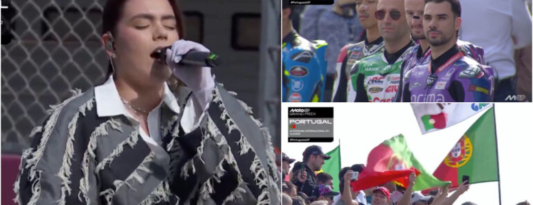 Representante Portuguesa Na Eurovisão Cantou o Hino Nacional No MotoGP Em Portimão Representante Portuguesa Na Eurovisão Cantou o Hino Nacional No MotoGP Em Portimão