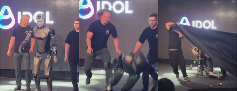 Primeiro Robô Humanoide Russo Cai No Palco Durante a Sua Apresentação Em Moscovo Primeiro Robô Humanoide Russo Cai No Palco Durante a Sua Apresentação Em Moscovo