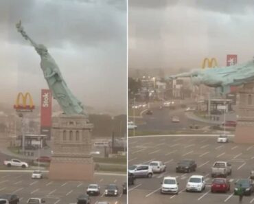 Vento Atira Ao Chão Estátua Da Liberdade… No Brasil Vento Atira Ao Chão Estátua Da Liberdade… No Brasil