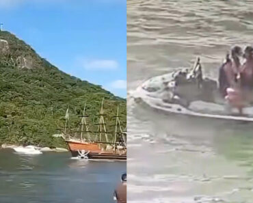 Barco Turístico “Pirata” Atropela Casal Que Namorava Numa Moto De Água No Brasil Barco Turístico “Pirata” Atropela Casal Que Namorava Numa Moto De Água No Brasil