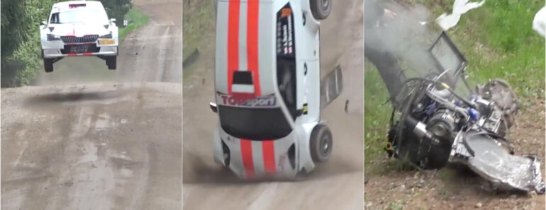 Capotamento Brutal No Rali Da Lituânia Destrói Škoda Fabia Rally2 Evo Capotamento Brutal No Rali Da Lituânia Destrói Škoda Fabia Rally2 Evo