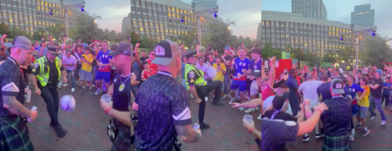 Agente Da Polícia Surpreende Ao Dar Toques Na Bola e Conquista Os Adeptos Em Boston Agente Da Polícia Surpreende Ao Dar Toques Na Bola e Conquista Os Adeptos Em Boston