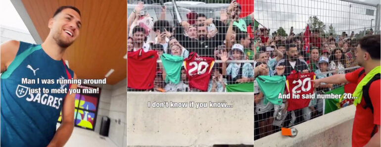 Dalot e MDMotivator Surpreendem Adepto Com Camisola De Diogo Jota Com Um Presente Inesquecível Dalot e MDMotivator Surpreendem Adepto Com Camisola De Diogo Jota Com Um Presente Inesquecível