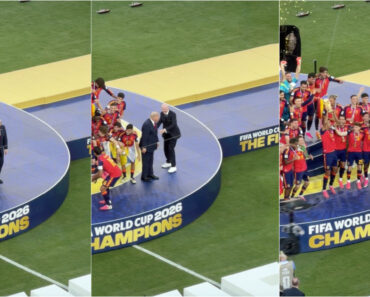 Trump tentou ficar na foto dos campeões… mas Infantino afastou-o antes da celebração Trump tentou ficar na foto dos campeões… mas Infantino afastou-o antes da celebração
