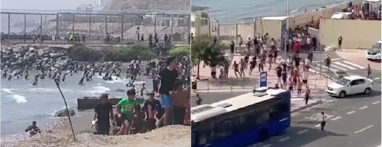 Vídeos Mostram a Chegada De Centenas De Migrantes a Ceuta Vindos De Marrocos Vídeos Mostram a Chegada De Centenas De Migrantes a Ceuta Vindos De Marrocos