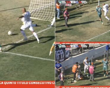 Jogador Dá Chuto à Queima-Roupa Fora Do Campo e Atinge Jornalista Na Cabeça Que Acaba Por Desmaiar Jogador Dá Chuto à Queima-Roupa Fora Do Campo e Atinge Jornalista Na Cabeça Que Acaba Por Desmaiar