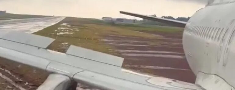 Avião Sai Da Pista e Fica Atolado Na Lama Em Aeroporto No Brasil Avião Sai Da Pista e Fica Atolado Na Lama Em Aeroporto No Brasil
