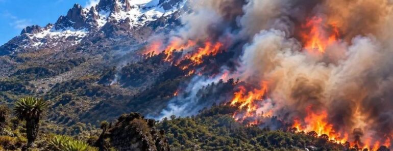 Incêndio No Monte Quénia Já Destruiu Pelo Menos 8.700 Hectares Incêndio No Monte Quénia Já Destruiu Pelo Menos 8.700 Hectares