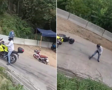 Uma Rua Tão Íngreme Que Um Motociclista Não Conseguiu Subir… Nem a Pé Uma Rua Tão Íngreme Que Um Motociclista Não Conseguiu Subir… Nem a Pé