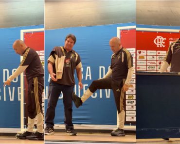 Leonardo Jardim Levanta-se Em Conferência De Imprensa e Recria Lance Polémico Do Flamengo Leonardo Jardim Levanta-se Em Conferência De Imprensa e Recria Lance Polémico Do Flamengo