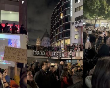 Manifestantes No Porto Ligam-se a Espanha Por Videochamada e Pedem Greve Geral Ibérica Manifestantes No Porto Ligam-se a Espanha Por Videochamada e Pedem Greve Geral Ibérica
